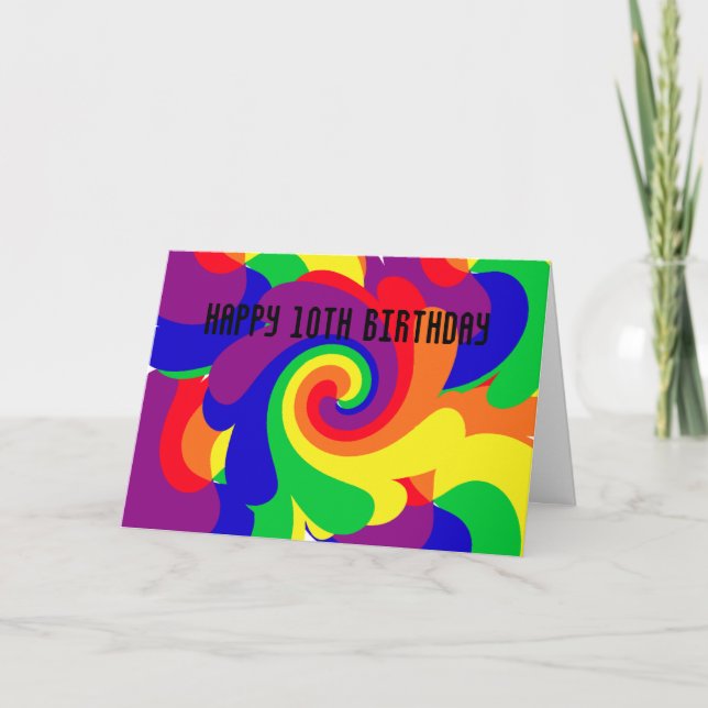Tarjeta Feliz décimo cumpleaños (Anverso)