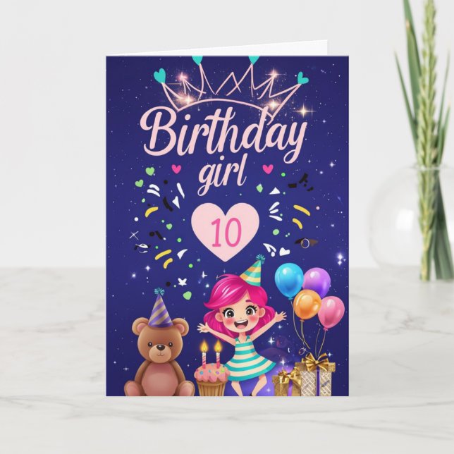 Tarjeta Feliz décimo cumpleaños (Anverso)
