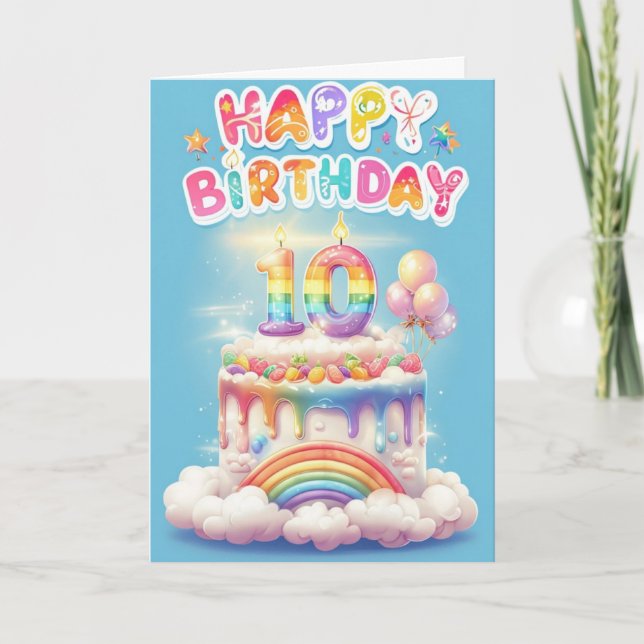 Tarjeta Feliz décimo cumpleaños (Anverso)
