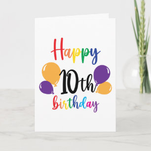 Tarjeta Feliz décimo cumpleaños