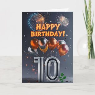 Tarjeta Feliz décimo cumpleaños