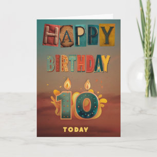 Tarjeta Feliz décimo cumpleaños