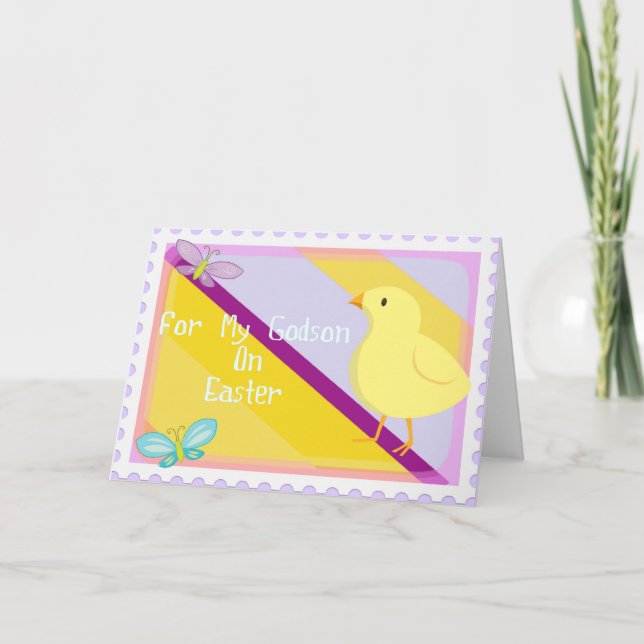 Tarjeta feliz del ahijado de Pascua (Anverso)