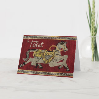 Tarjeta feliz del caballo de Tíbet