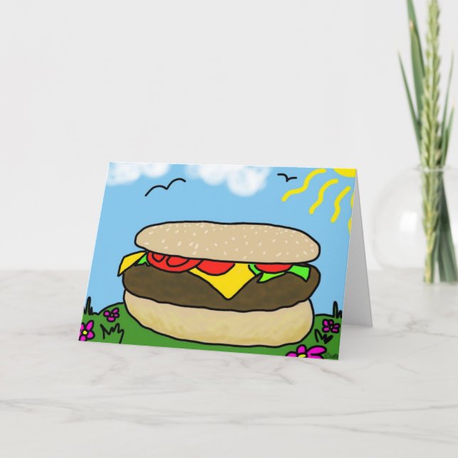 Tarjeta feliz del día de la hamburguesa (espacio (Anverso)