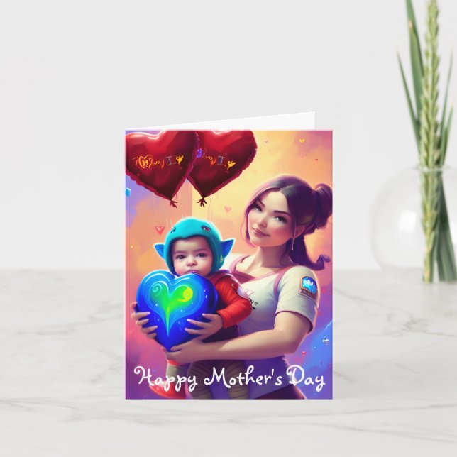 Tarjeta feliz del día de la madre (Anverso)