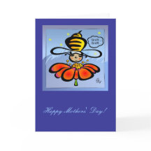 Tarjeta feliz del Día de la Madre Bee Sniff