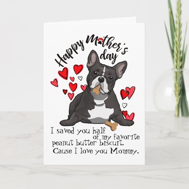 Tarjeta feliz del día de la madre de tu Bulldog fr (Anverso)