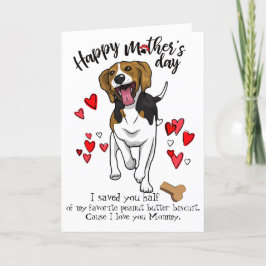 Tarjeta feliz del día de la madre de tu perro Beag