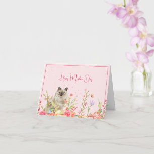 Tarjeta feliz del día de la madre del gato
