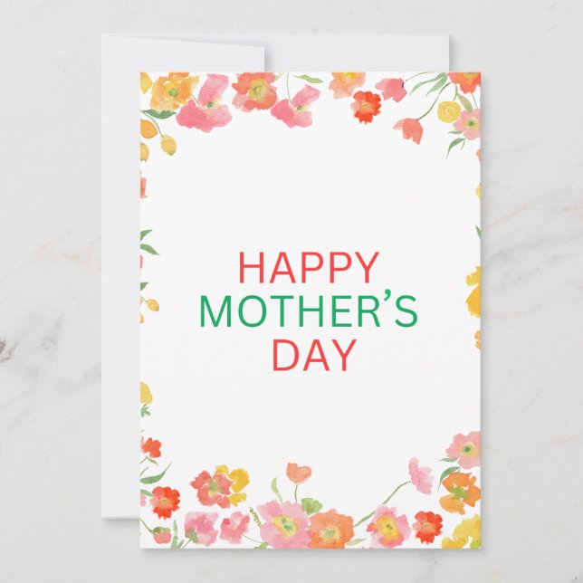 Tarjeta feliz del día de la madre - Flores salvaje (Anverso)