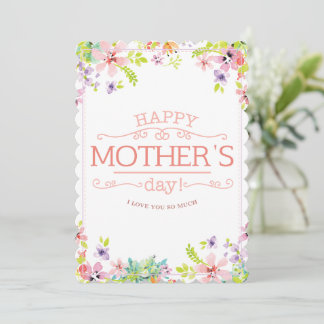 Tarjeta feliz del día de la madre - Flores salvaje