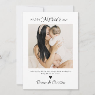 Tarjeta feliz del día de la madre personalizada co