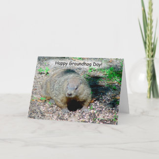 Tarjeta feliz del día de la marmota