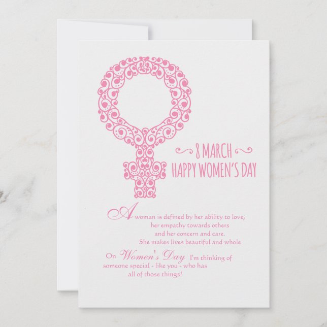 Tarjeta feliz del día de la mujer (Anverso)
