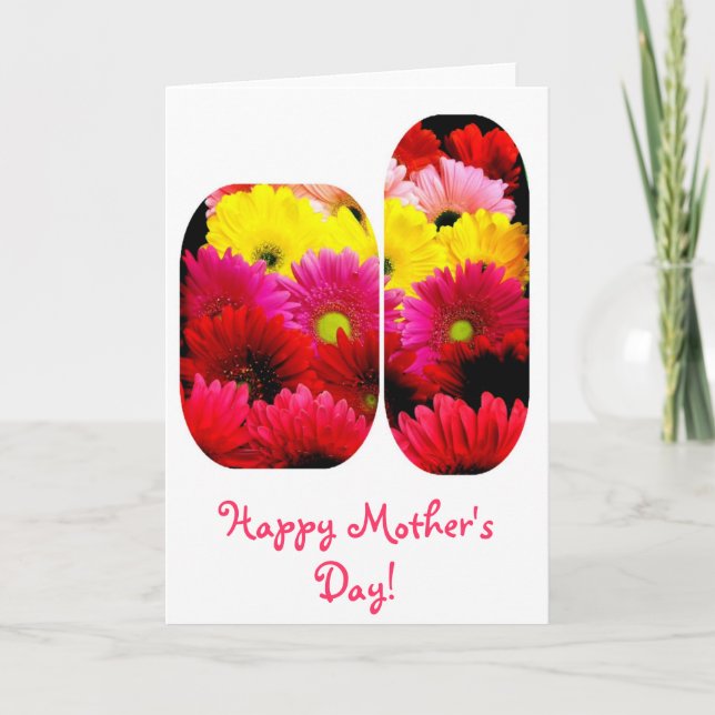 Tarjeta feliz del día de madre de las margaritas (Anverso)