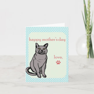 Tarjeta feliz del día de madre del gato