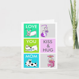 Tarjeta feliz del día de madre del perro del beso