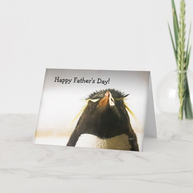 Tarjeta feliz del día de padre del pingüino (Anverso)