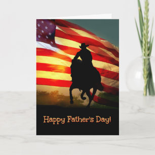 Tarjeta feliz del día de padre del vaquero y del