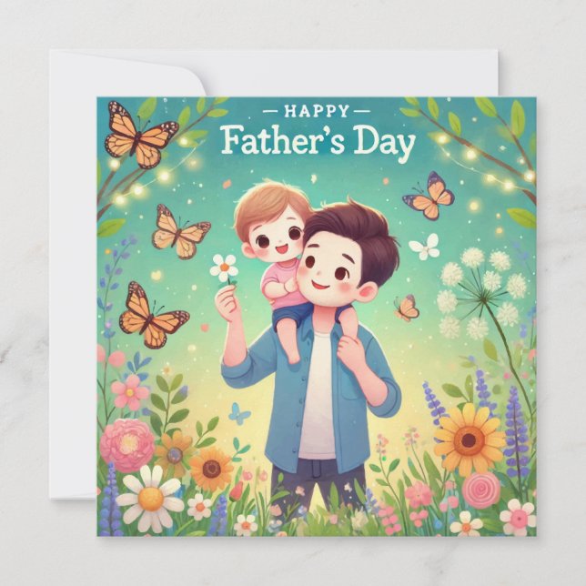 Tarjeta feliz del día del padre (Anverso)