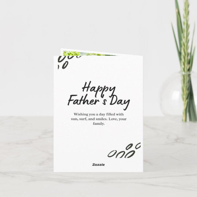 Tarjeta feliz del día del padre con niños felices (Reverso)