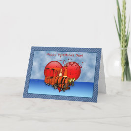 Tarjeta feliz del el día de San Valentín del tren