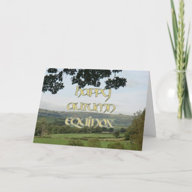 Tarjeta feliz del equinoccio del otoño (Anverso)