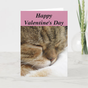 Tarjeta feliz del gato del el día de San Valentín