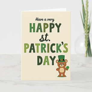 Tarjeta Feliz del Oso de Trébol Verde