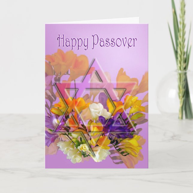 Tarjeta feliz del Passover con la estrella de (Anverso)