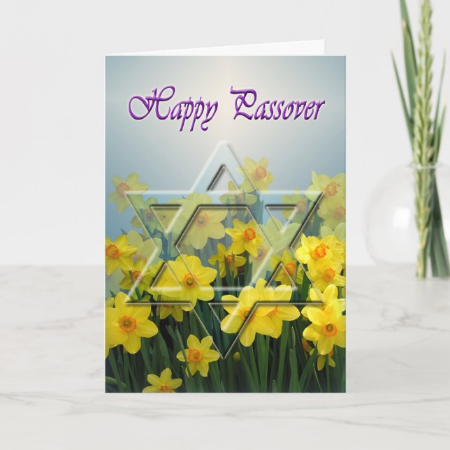 Tarjeta feliz del Passover con la estrella de (Anverso)