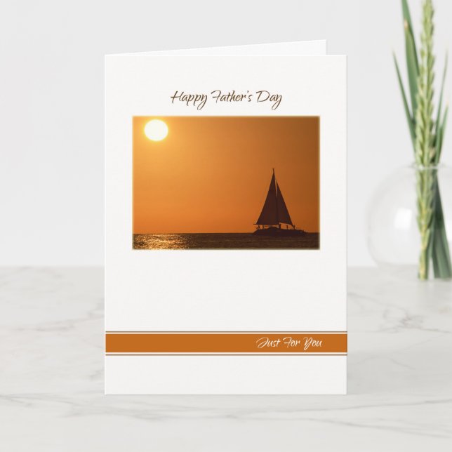 Tarjeta feliz del velero del día de padre (Anverso)