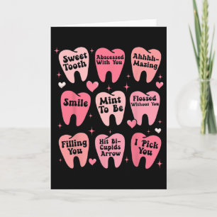 Tarjeta Feliz dentista del día de San Valentín Dientes Die