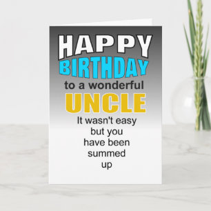 Tarjeta Feliz deseo de cumpleaños a un tío favorito