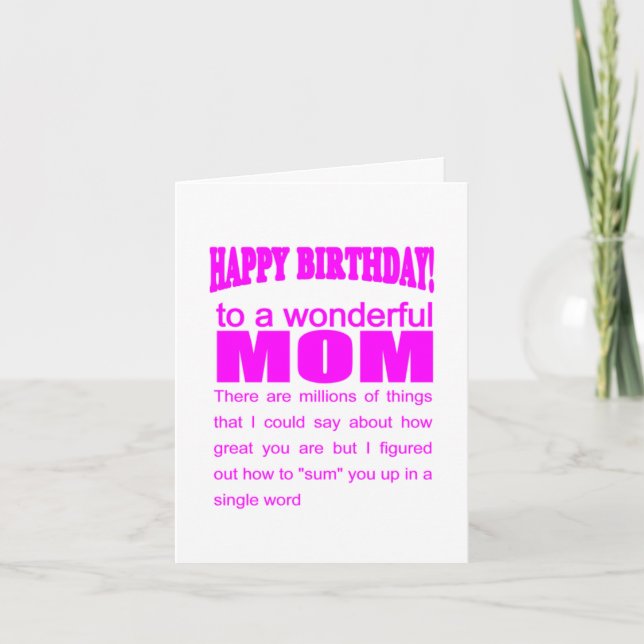 Tarjeta Feliz deseo de cumpleaños para la maravillosa mamá (Anverso)