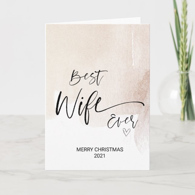 Tarjeta Feliz deseo navideño para esposa de navidad (Anverso)