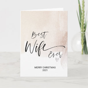 Tarjeta Feliz deseo navideño para esposa de navidad