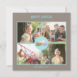 Tarjeta Feliz Deseos de Pascua Verde Plano