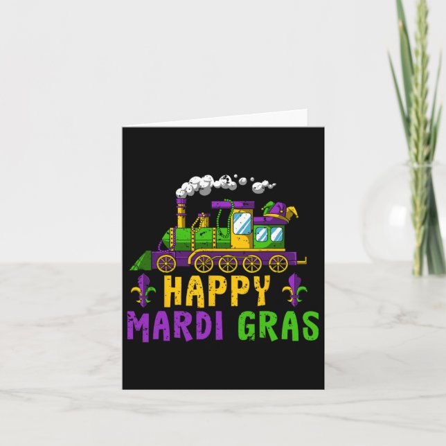 Tarjeta Feliz desfile de carnaval Mardi Gras Jester (Anverso)