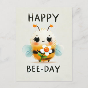 Tarjeta Feliz Día de Abejas - Abeja con Flor