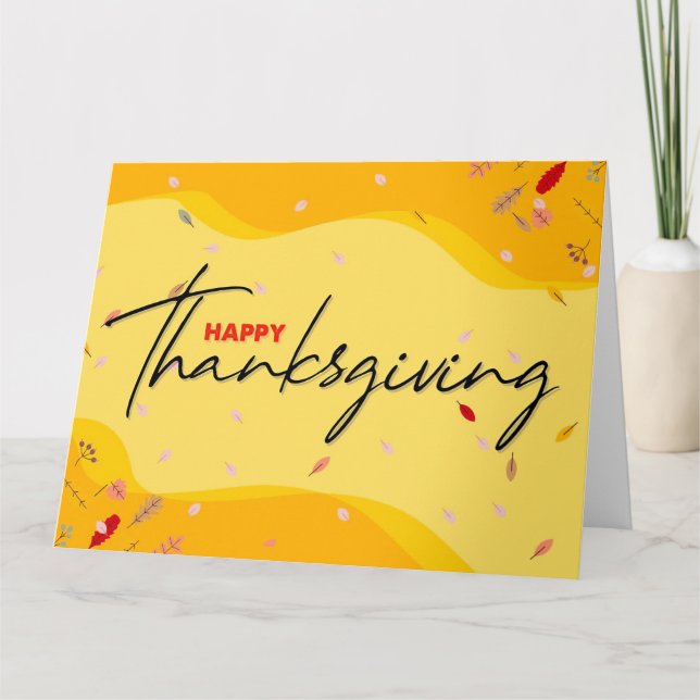 Tarjeta Feliz Día de Acción de Gracias (Anverso)