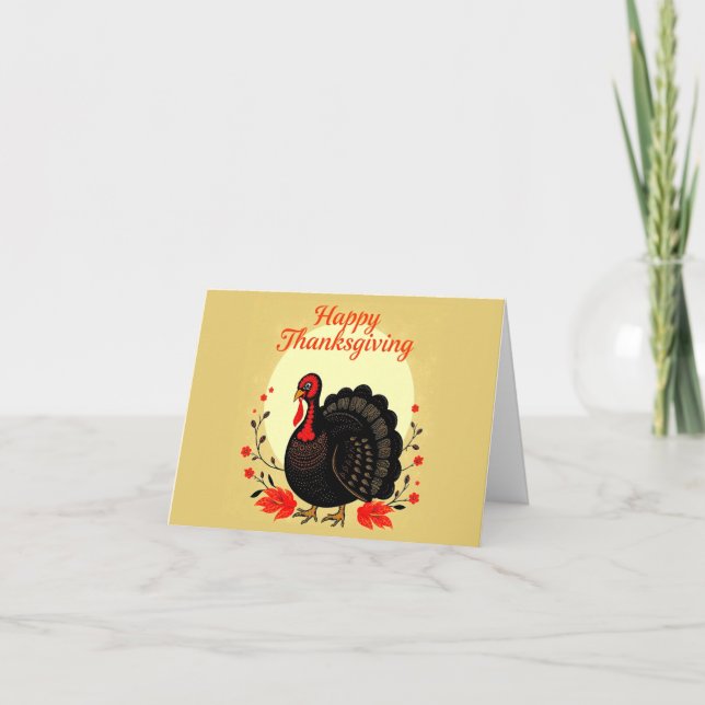 Tarjeta Feliz Día de Acción de Gracias (Anverso)