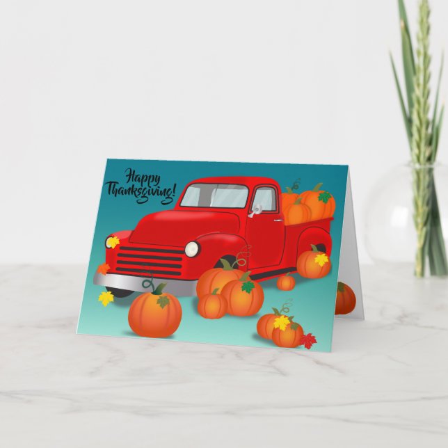 Tarjeta Feliz Día de Acción de Gracias (Anverso)
