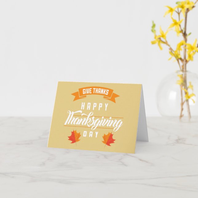 Tarjeta Feliz Día de Acción de Gracias (flor amarilla)
