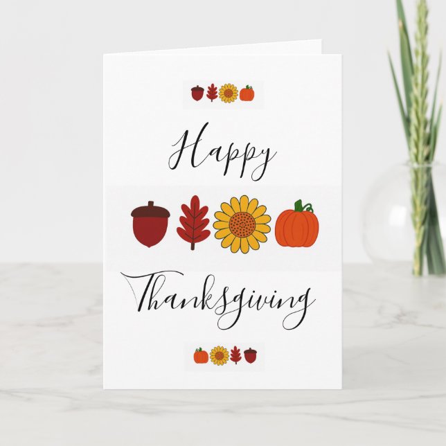 Tarjeta Feliz Día de Acción de Gracias  (Anverso)