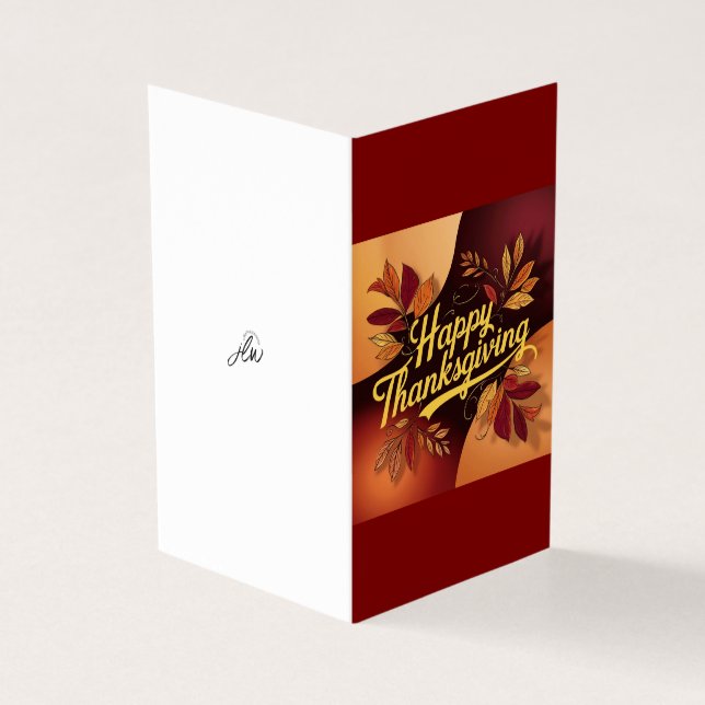 Tarjeta Feliz Día de Acción de Gracias (Exterior)