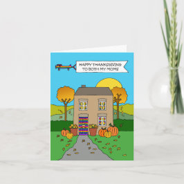 Tarjeta Feliz Día de Acción de Gracias a mis dos madres
