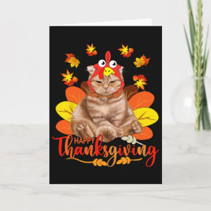 Tarjeta Feliz Día de Acción de Gracias a un gato turco Nav