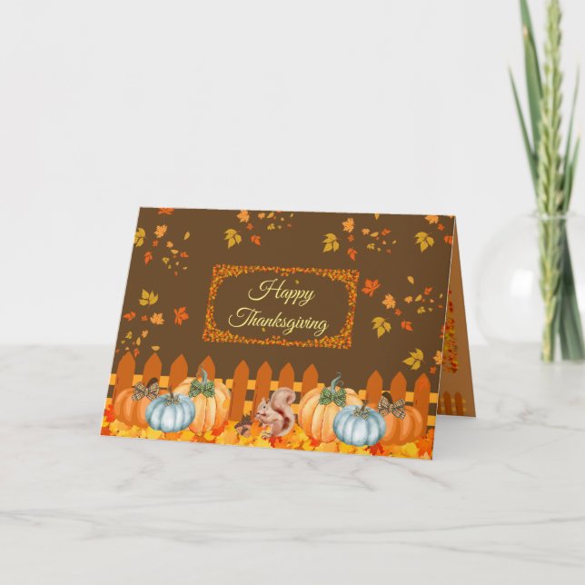 Tarjeta Feliz Día de Acción de Gracias Clásico (Anverso)
